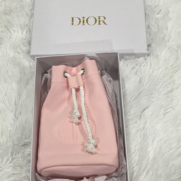 Dior Beauty Pink Drawstring Canvas Bucket Bag - Picture 4 of 4
